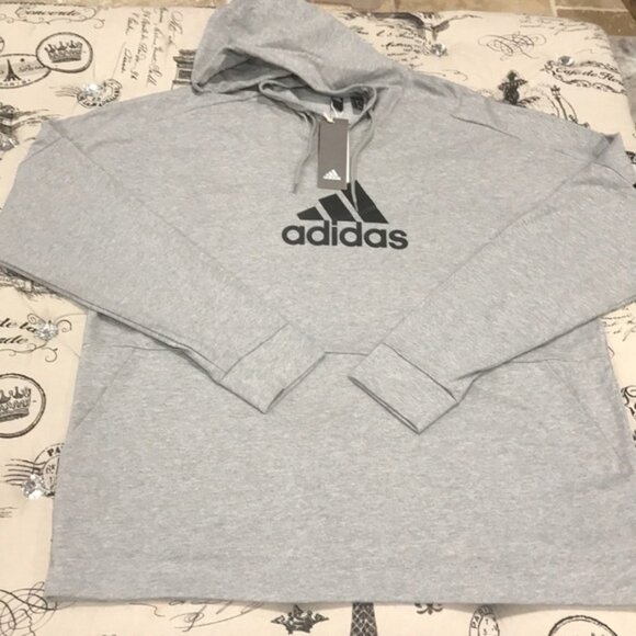 ADIDAS Hoodie Medium Grey Heather - Picture 5 of 6